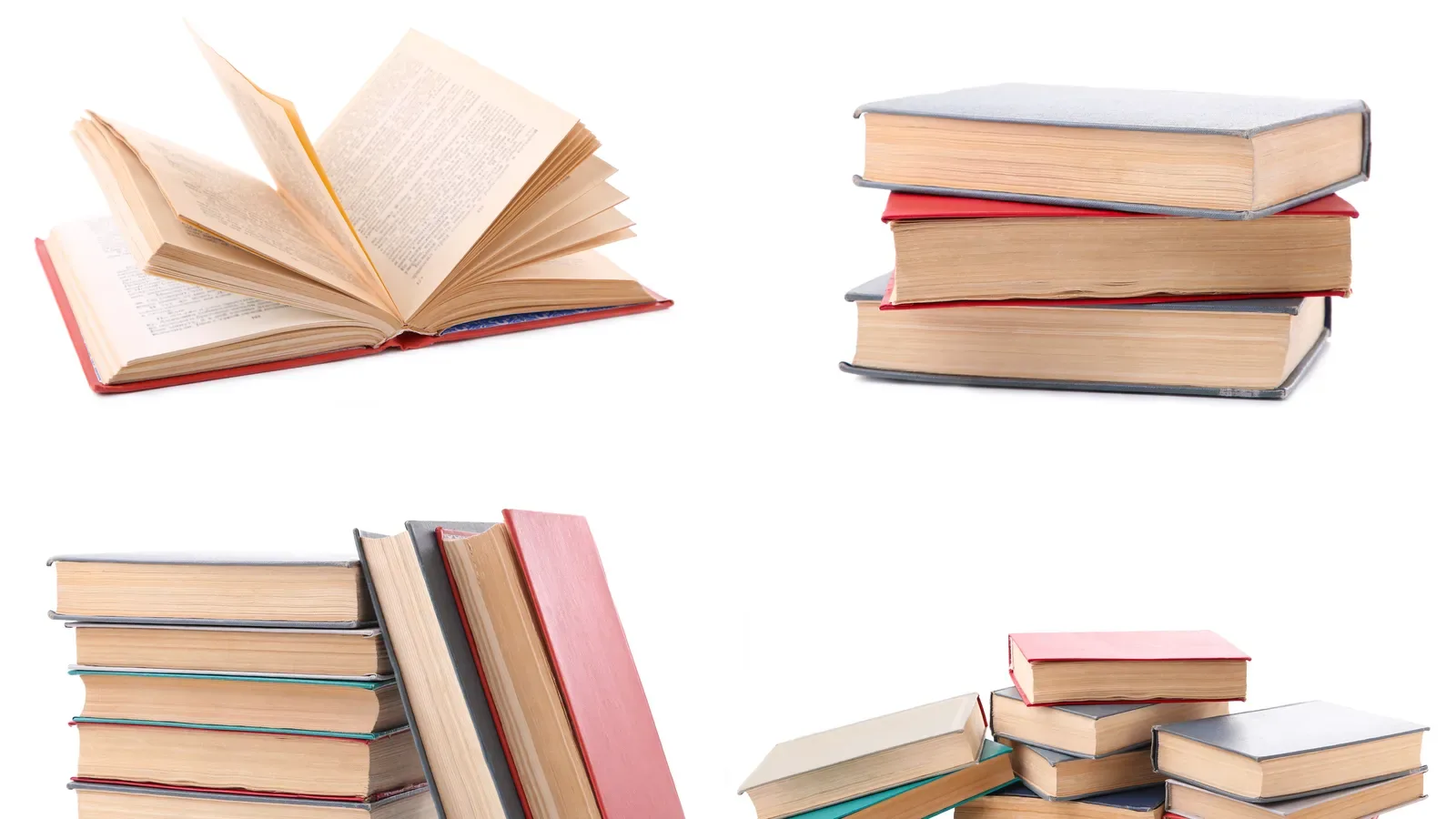 Collection of books stacked for quiet time reading