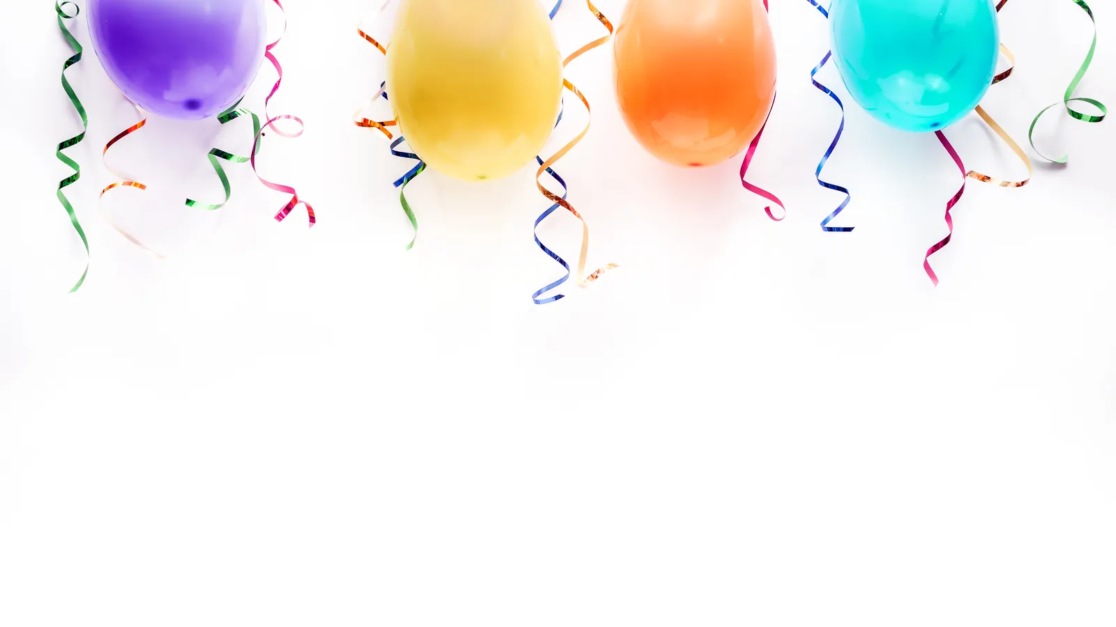 Party balloons and paper streamers arranged for a children's party